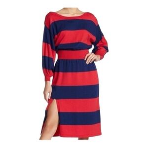 Free People Dolman Dress size Large red and blue stripe